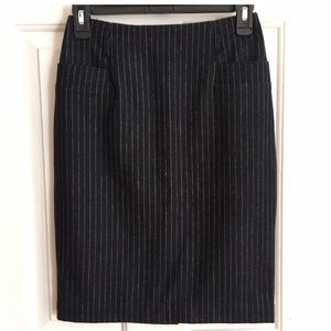 H&M blue wool pencil skirt